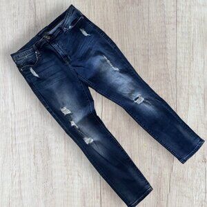 ROCK & REPUBLIC Berlin Stretch Distressed Destructed Denim Skinny Jeans 16